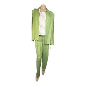 Jessica Howard 3-Piece Kiwi Green Linen Blend Set – Size 14
